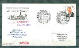 MARCOPHILIE - BELGIQUE - Lichtschip WESTHINDER Antwerpen 29 Septembre 1996 Welcome To Antwerp PORTIVAL Havenfeest. - Brieven En Documenten