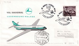 Luxembourg 1970 - Vol Inaugural "Luxembourg-Malaga" (7.236) - Storia Postale