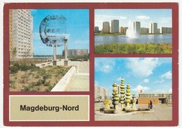 MBK Magdeburg-Nord, 1984, 14,8 X 10,5 Cm, Am Markowskiplatz, Neustädter See, Märchenbrunnen, Frankiert Nach Düsseldorf - Magdeburg