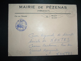 LETTRE MAIRIE OBL.MEC.13-12 1966 PEZENAS HERAULT (34) - Otros & Sin Clasificación