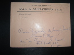 LETTRE MAIRIE OBL.MEC.16-3 1967 ST CHINIAN HERAULT (34) - Other & Unclassified