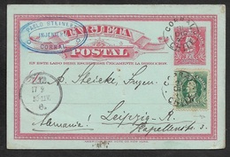 1902 - CHILE - SEAPOST - Uprated 2c PSC - CDS CORRAL 31 DIC To GERMANY - SIGNED BY THE CAPTAIN Of The S.S FORTUNA - Chili