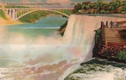 AMERICAN FALLS FROM GOAT ISLAND-NIAGARA FALLS-NON VIAGGIATA - Panoramic Views