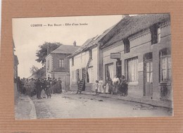 CPA 80, Corbie, Rue Bulot, Effet D'une Bombe, Animée, Café Des Ouvriers - Corbie