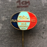 Badge Pin ZN008609 - Wrestling FILA World Championships Poland Katowice 1974 - Ringen