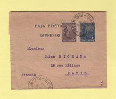 Argentine - Buenos Aires - 1915 - Entier Type Bande Destination Paris - Brieven En Documenten