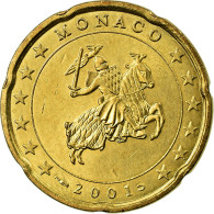 Monaco, 20 Euro Cent, 2001, SUP, Laiton, KM:171 - Monaco