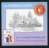 FEUILLET-SOUVENIR** De 2007 De La FFAP "80ème CONGRES POITIERS - LA PASSION DU TIMBRE - Notre-Dame-La-Grande" - FFAP