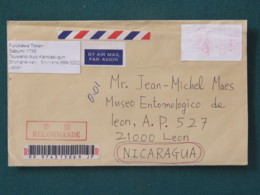 Japan 2016 Cover To Nicaragua - Machine Franking - Briefe U. Dokumente