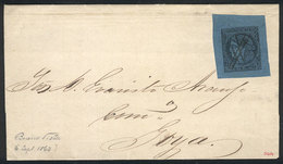 ARGENTINA: GJ.1, Un Real Blue, Type 3, Franking An Entire Letter Sent From Buena Vista To Goya On 6/SE/1863!! (late Date - Corrientes (1856-1880)
