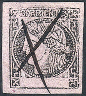 ARGENTINA: GJ.14, Light Lilac, Beautiful Pen Cancelled Stamp, Excellent Quality. "Rose" Examples Are Rarer Cancelled By  - Corrientes (1856-1880)