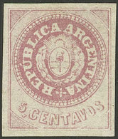 ARGENTINA: GJ.7d + 7b, 5c. WITH Accent, Dull Plate, Also With Variety "8 Cut Angles", Mint With Intact FULL ORIGINAL GUM - Unused Stamps
