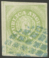ARGENTINA: GJ.13, 10c. Without Accent, Splendid Example With Margins So Wide That They Show Almost Completely The 4 Guid - Unused Stamps