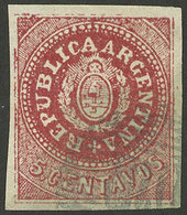 ARGENTINA: GJ.15a, 5c. Narrow C, With Variety "Top Frame Line Omitted", Superb!" - Nuevos