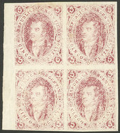 ARGENTINA: PROOFS AND ESSAYS: GJ.E 20, 1864 Proof Printed In Buenos Aires On White Paper Of 50/60 Microns, 5c. Red-rose, - Briefe U. Dokumente