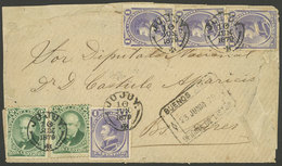 ARGENTINA: Cover Franked With 4x 1c. Balcarce Gray-violet (GJ.35A) + 2x 2c. Vicente Lopez Green (GJ.53), Total 8c., Sent - Covers & Documents