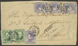 ARGENTINA: Cover Franked With 4x 1c. Balcarce Gray-violet (GJ.35A) + 2x 2c. Vicente Lopez Green (GJ.53), Total 8c., Sent - Lettres & Documents