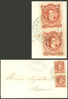 ARGENTINA: VERY RARE COMBINATION: Folded Cover Dated 6/OC/1868 And Sent To Rosario, Franked With 10c. Consisting Of A Un - Lettres & Documents