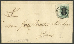 ARGENTINA: Entire Letter Sent To Lobos On 20/MAR/1877, Franked With GJ.47 And Cancel Of "OFICINA 11 DE SETIEMBRE", Excel - Briefe U. Dokumente