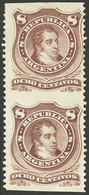 ARGENTINA: GJ.54PH, Vertical Pair IMPERFORATE HORIZONTALLY, Mint Without Gum, VF! - Briefe U. Dokumente