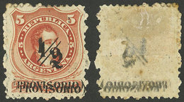 ARGENTINA: GJ.59g, Small P, With DOUBLE Overprint Variety And Also Offset Impression On Back, VF And Rare! - Lettres & Documents