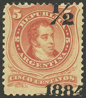ARGENTINA: GJ.71a, With Variety "½ At Top", Striking Quality (rare!)" - Covers & Documents