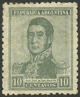 ARGENTINA: GJ.499a, 1920 10c. San Martín With Multiple Suns Wmk And Perf 13½ X 12½, With Variety COMPLETE DOUBLE IMPRESS - Covers & Documents