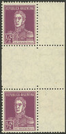 ARGENTINA: GJ.594EHB, Pair With White Horizontal GUTTER, Mint With Tiny Hinge Mark (it Looks MNH), Excellent Quality! - Lettres & Documents