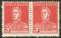ARGENTINA: GJ.599d, Pair WITH AND WITHOUT PERIOD, Mint With Tiny Hinge Mark, Excellent! - Lettres & Documents