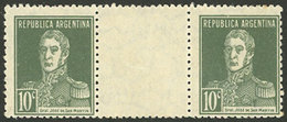 ARGENTINA: GJ.599EV, Horizontal GUTTER Pair, Mint With Tiny Hinge Marks, Excellent! - Briefe U. Dokumente