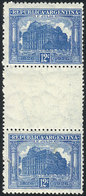 ARGENTINA: GJ.624EH, 1926 12c. Palacio De Correos, Vertical GUTTER Pair, MNH (+50%), One Stamp With A Tiny Defect Produc - Covers & Documents