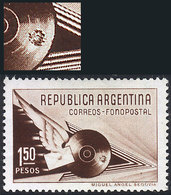 ARGENTINA: GJ.838a, 1939 1,50P. Fonopost With "broken Record" Variety (position 68), Mint Lightly Hinged, Excellent Qual - Storia Postale