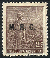 ARGENTINA: GJ.574, 1911 2c. Plowman With Sun Watermark, Mint, VF And Rare! - Dienstzegels