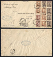 ARGENTINA: RARE MIXED POSTAGE: Registered Cover Posted On 11/AU/1941, Franked With 35c. Combining Several Stamps Of 1c.  - Officials