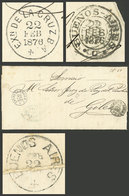 ARGENTINA: Official Entire Letter Sent To Giles On 22/FE/1876, With The Rare Circular Datestamp Of "EXn. DE LA CRUZ" Per - Storia Postale