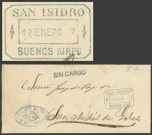 ARGENTINA: Official Entire Letter Sent To San Andrés De Giles On 12/JA/1877, With "SIN CARGO" Mark And Rectangular Dates - Cartas & Documentos