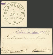 ARGENTINA: 1/AP/1878 Carmen De Areco - Buenos Aires, Official Folded Cover With Datestamp "C. DE ARECO +" In Single Circ - Briefe U. Dokumente
