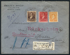 ARGENTINA: Registered Cover Sent To Germany On 13/AP/1899 Franked With 36c. Including The 30c. Belgrano (GJ.183), VF! - Briefe U. Dokumente