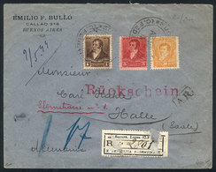 ARGENTINA: Registered Cover Sent To Germany On 13/AP/1899 Franked With 36c. Including The 30c. Belgrano (GJ.183), VF! - Storia Postale