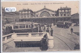 PARIS- GARE DE L EST ET ENTREE DU METROPOLITAIN - Pariser Métro, Bahnhöfe