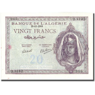 Billet, Algeria, 20 Francs, 1944, 1944-11-29, KM:92b, SPL - Algerien