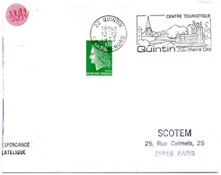 COTES Du NORD - Dépt N° 22 = QUINTIN 1973 = FLAMME SECAP Illustrée ' Vieille Cité (à Droite Dans Le Cadre) ' - Mechanical Postmarks (Advertisement)