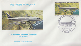 Enveloppe  FDC  1er  Jour    POLYNESIE    Avion  D.C  8  PAPEETE   1979 - Vliegtuigen