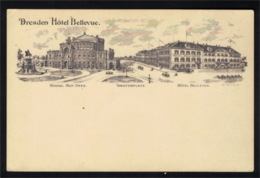 DE2432 - DRESDEN - LITHO MULTI VIEW PC - MIT HOTEL BELLEVUE UND KONIGL. HOF OPER - Dresden