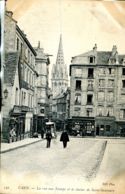 N°74513 -cpa Caen -la Rue Aux Namps Et Le Clocher Saint Sauveur- - Caen