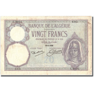 Billet, Algeria, 20 Francs, 1929, 1929-06-29, KM:78b, TTB - Algeria