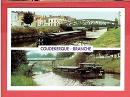 COUDEKERQUE BRANCHE PENICHE PONT SAINT GEORGES ET PONT S.N.C.F. CARTE EN TRES BON ETAT - Coudekerque Branche