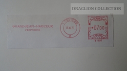 D165773 EMA-METER STAMP -FREISTEMPEL  -CUT  -Belgium  - Grandjean-Hauzeur-Verviers -1971 - 1960-79