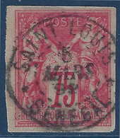 Colonies Générales Sage N°28 75c Rose Oblitéré Dateur Saint Louis Sénégal R & TTB Signé Brun - Sage