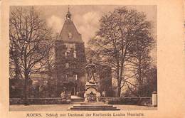 Moers - Schloss Mit Denkmal Der Kurfüstin Louise Henriette (1919, Feldpost) - Mörs